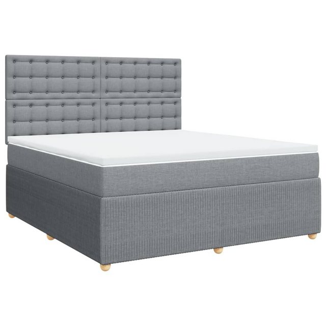 vidaXL Bett Boxspringbett mit Matratze Hellgrau 180x200 cm Stoff günstig online kaufen