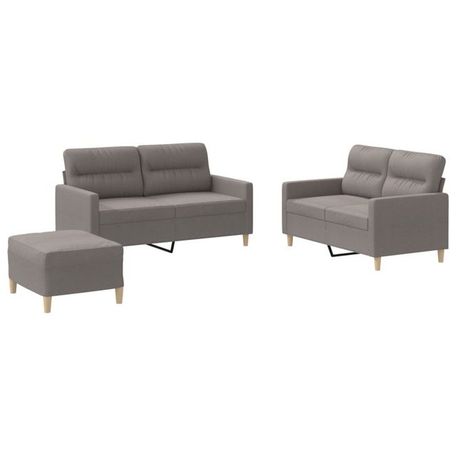 vidaXL Sofa 3-tlg. Sofagarnitur mit Kissen Taupe Stoff günstig online kaufen