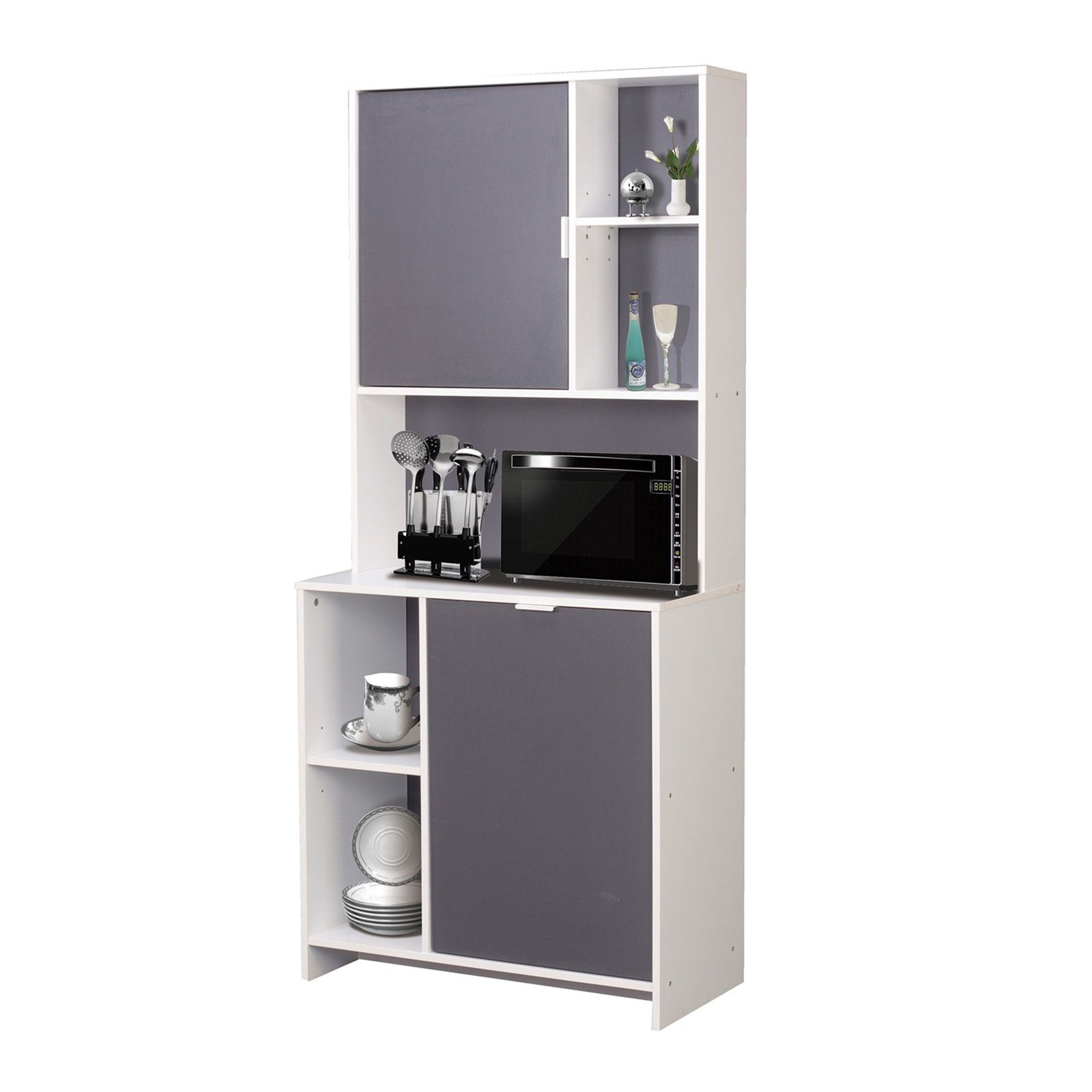 HTI-Living Hochschrank Küchenschrank Malin Weiß Grau günstig online kaufen