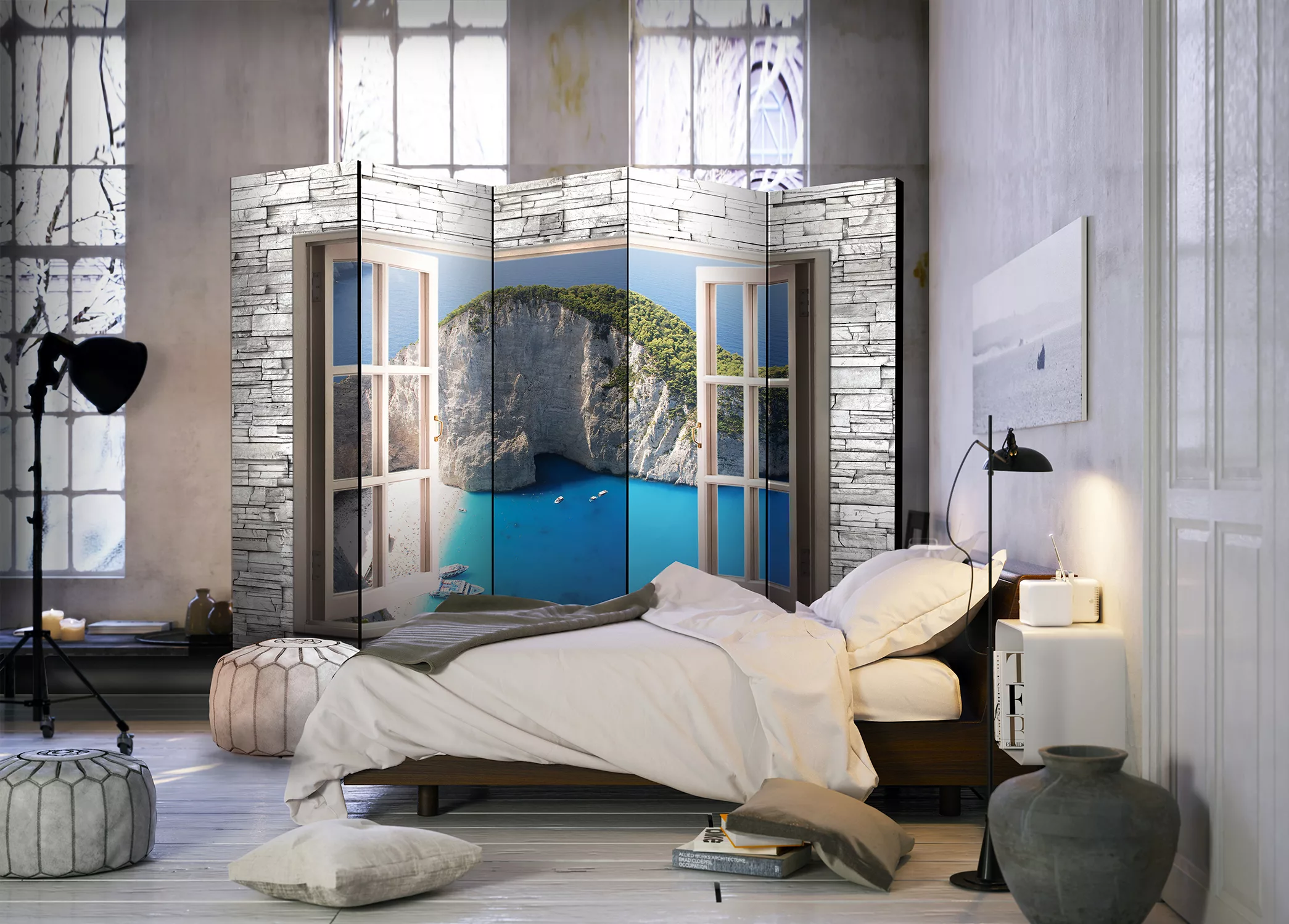 5-teiliges Paravent - Azure Paradise Ii [room Dividers] günstig online kaufen