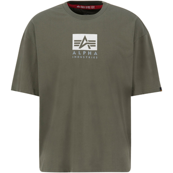 Alpha Industries  T-Shirts & Poloshirts Satin Logo T-Shirt - dark olive günstig online kaufen