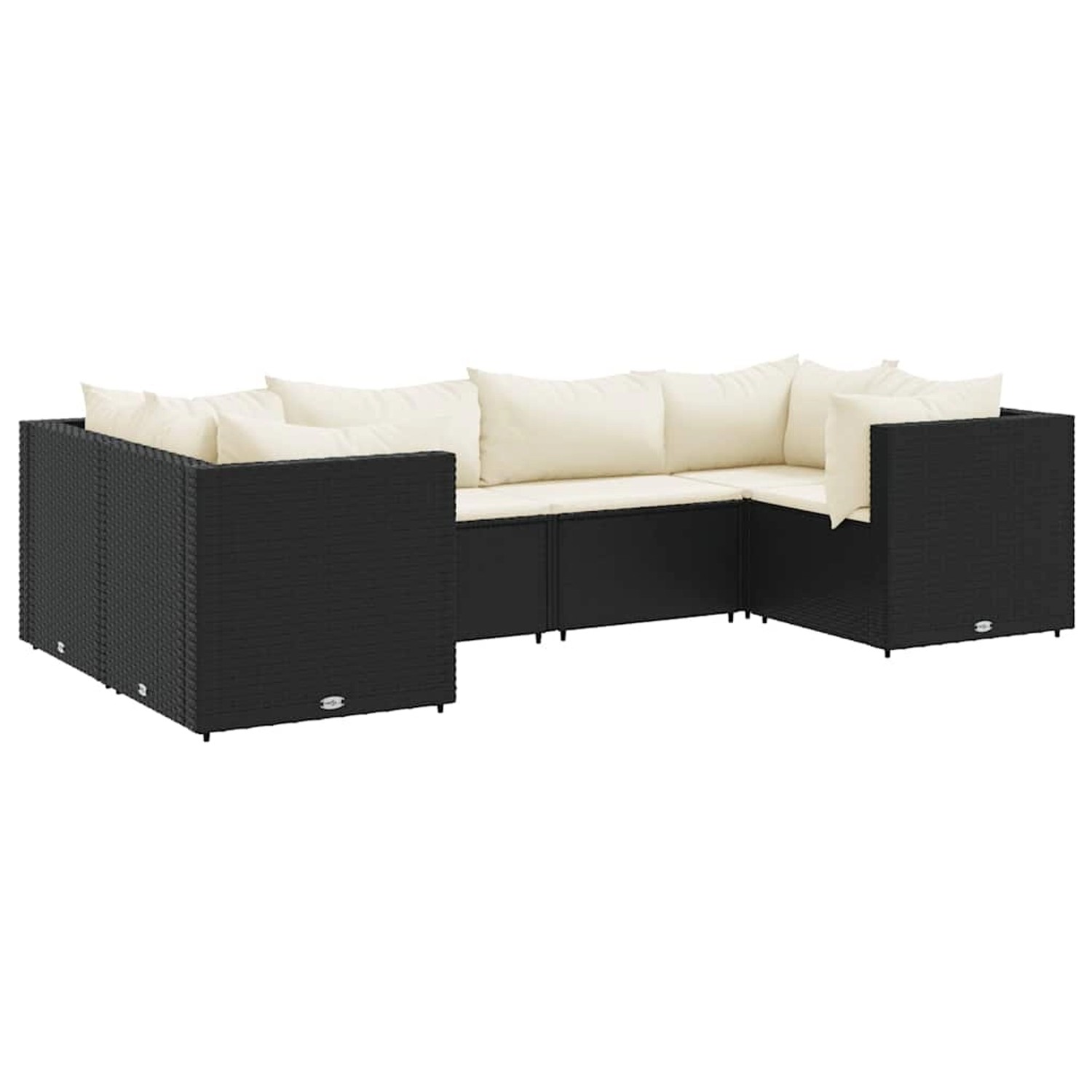 vidaXL 6-Tlg Garten-Lounge-Set mit Kissen Schwarz Poly Rattan 3308248 günstig online kaufen