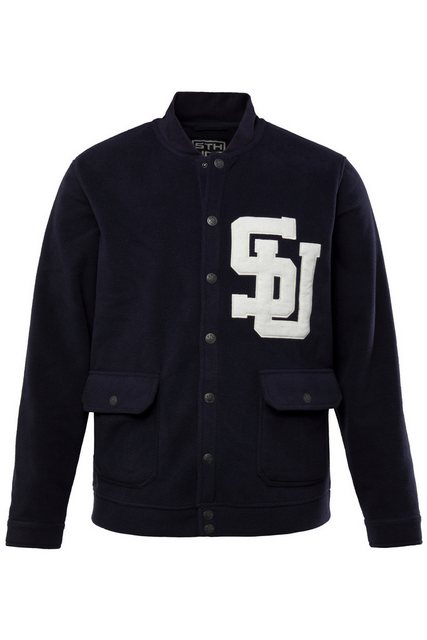 STHUGE Fleecejacke STHUGE Fleecejacke Collegekragen Bouclé-Badge günstig online kaufen