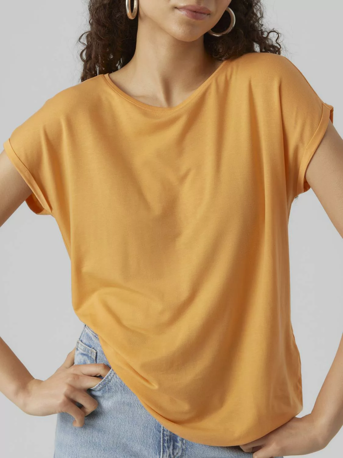 Vero Moda T-Shirt Basic Stretch T-Shirt VMAVA 5157 in Orange günstig online kaufen