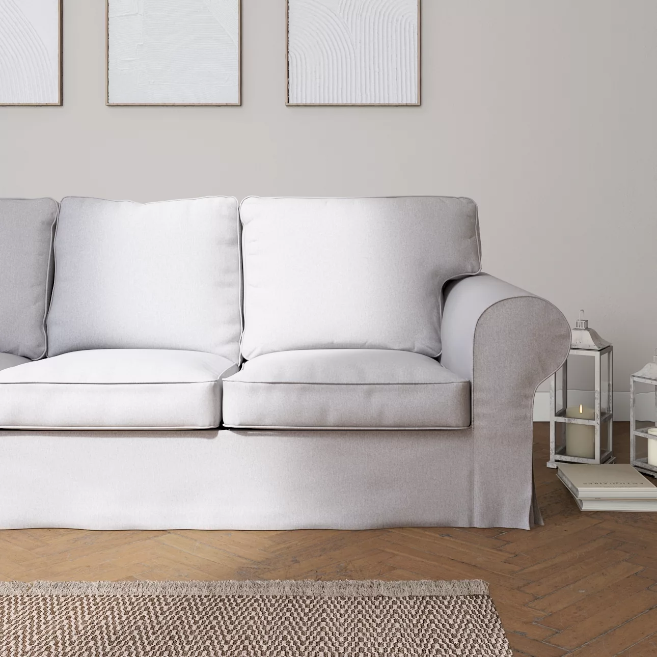 Bezug für Ektorp 3-Sitzer Schlafsofa, neues Modell (2013), hellgrau, 40cm x günstig online kaufen