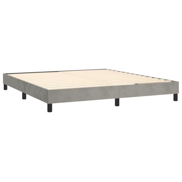 furnicato Bett Boxspringbett mit Matratze Hellgrau 180x200 cm Samt (1-tlg) günstig online kaufen