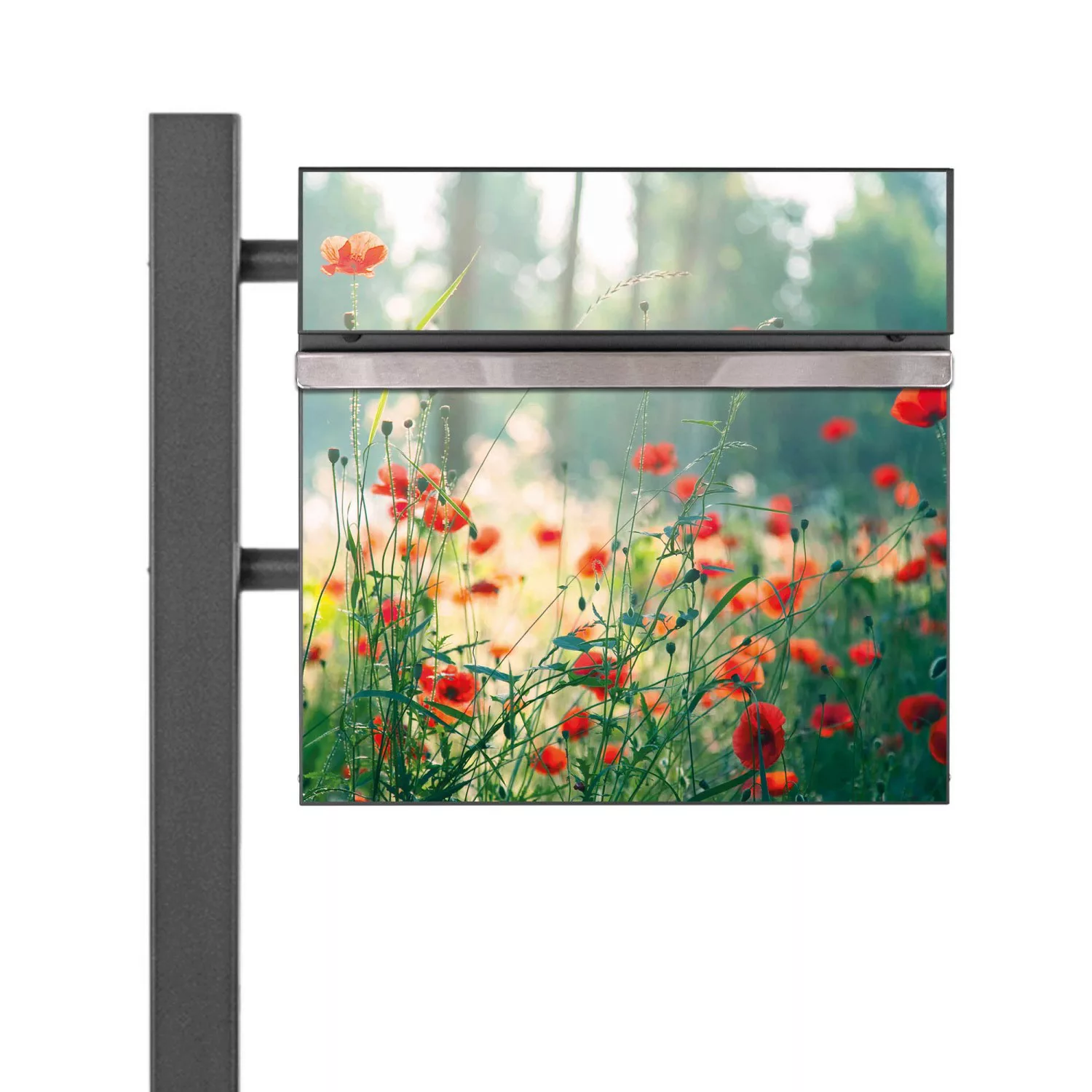 Banjado Standbriefkasten Anthrazit 45x120x16.5cm Groß Inkl. Montagematerial günstig online kaufen