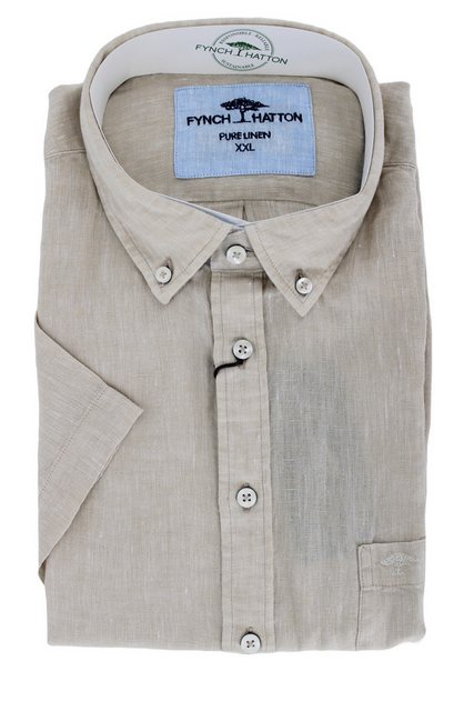 FYNCH-HATTON Kurzarmhemd Premium Linen, B.D., 1/2 sand günstig online kaufen