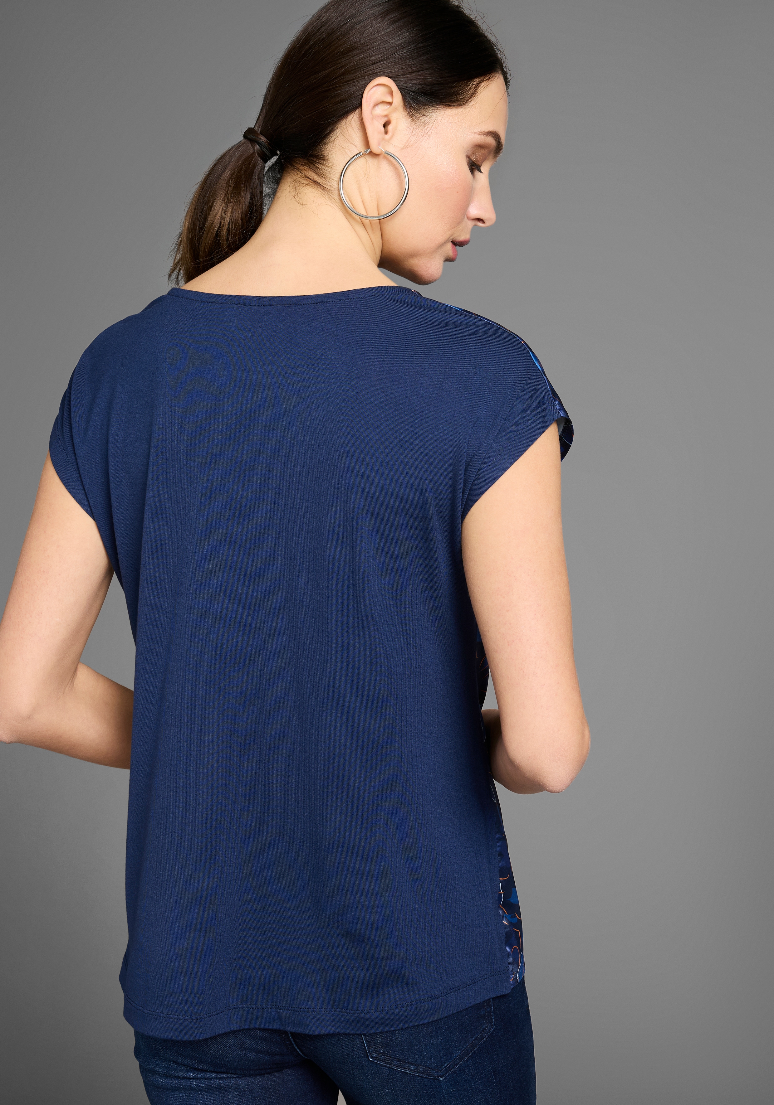HECHTER PARIS Shirtbluse, mit Wasserfallausschnitt und Satinfront günstig online kaufen