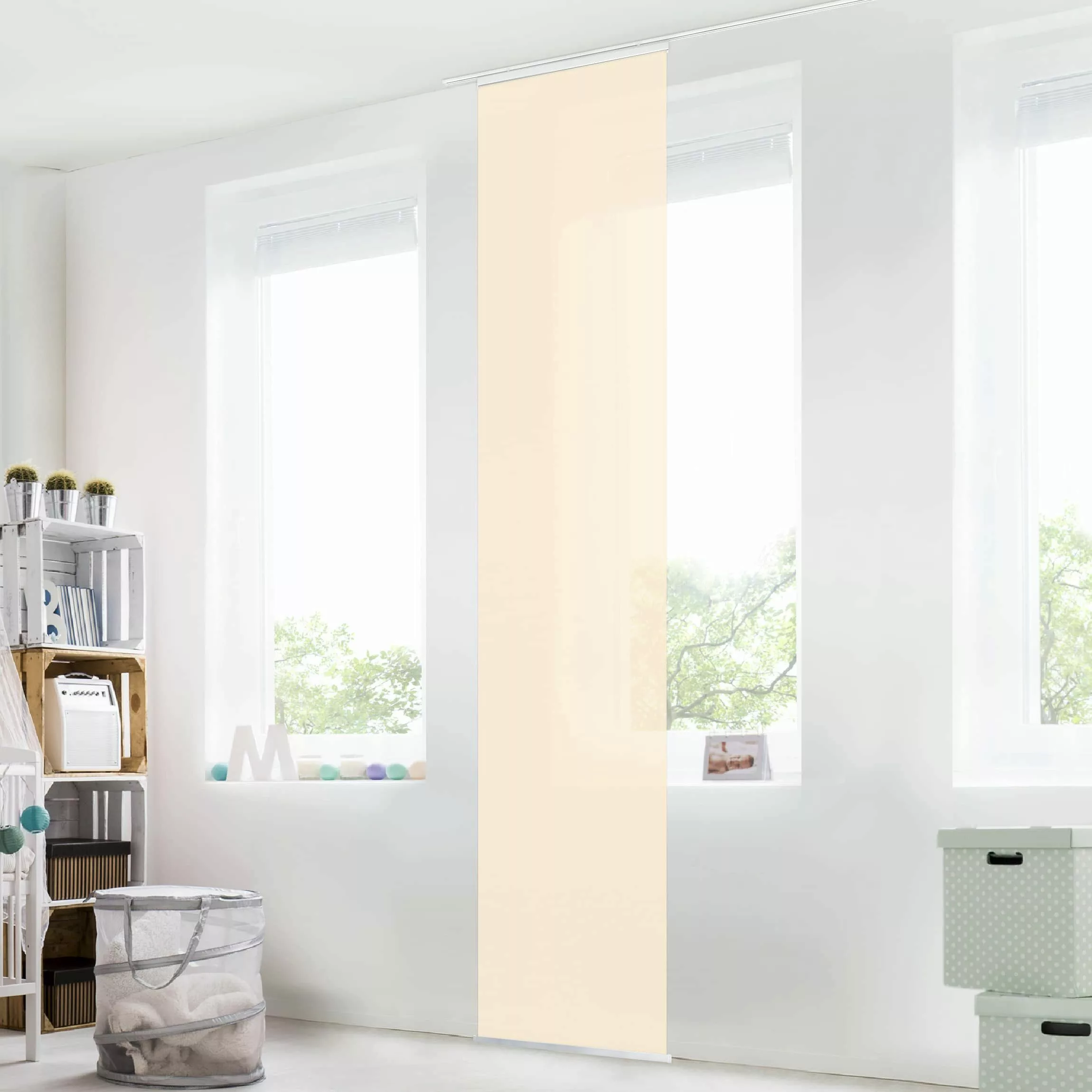 Bilderdepot24 Schiebegardine modern Flächenvorhang blickdicht Crème, günstig online kaufen