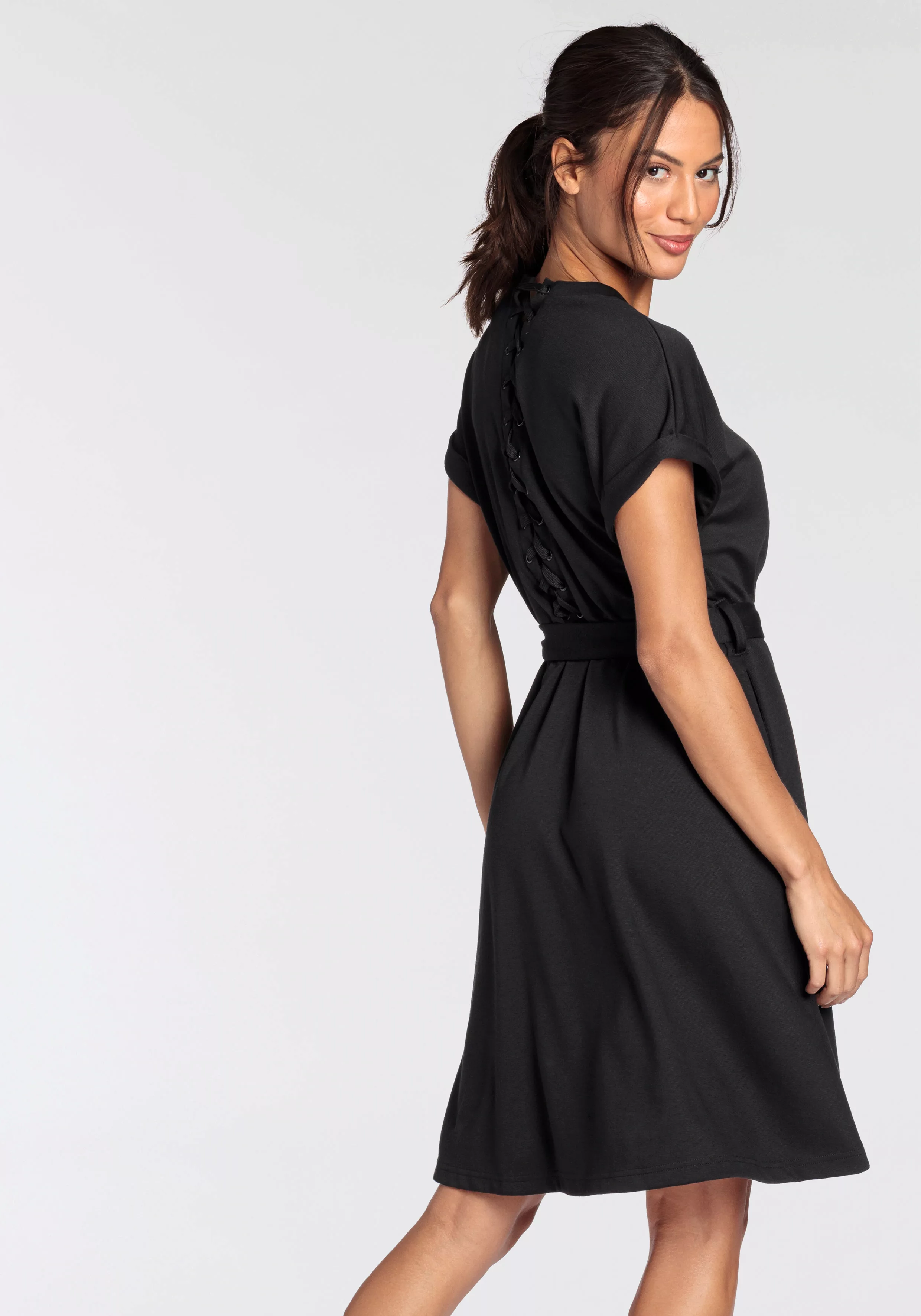 Bruno Banani Jerseykleid geschnürter Rücken günstig online kaufen