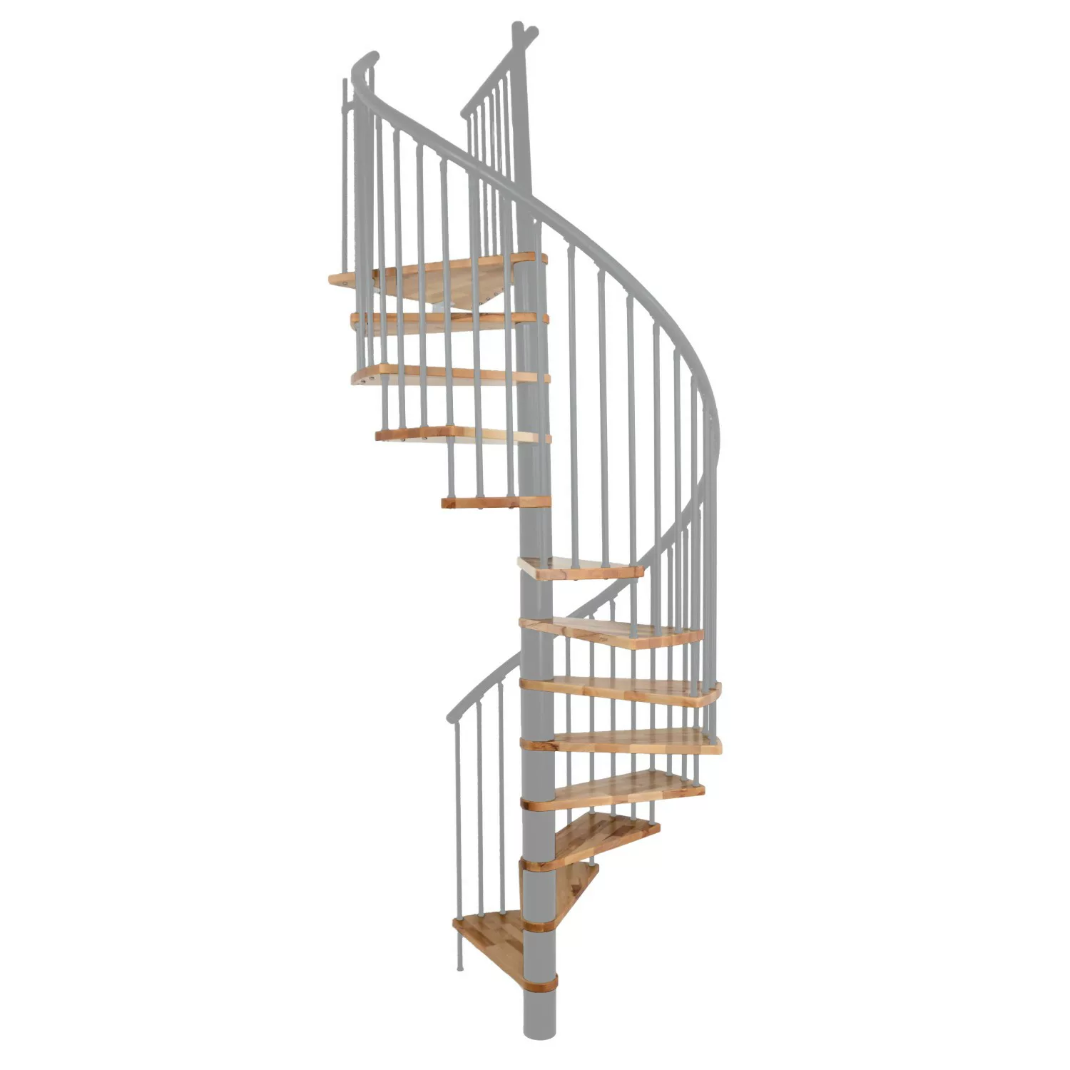 Minka Spindeltreppe Spiral Effect Buche Grau Ø 120 cm Geschosshöhe bis 305, günstig online kaufen