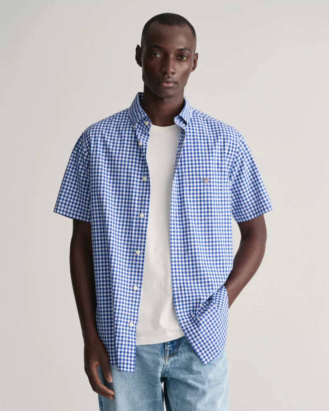 Vichy-Karohemd Button-down-­Kragen GANT blau günstig online kaufen