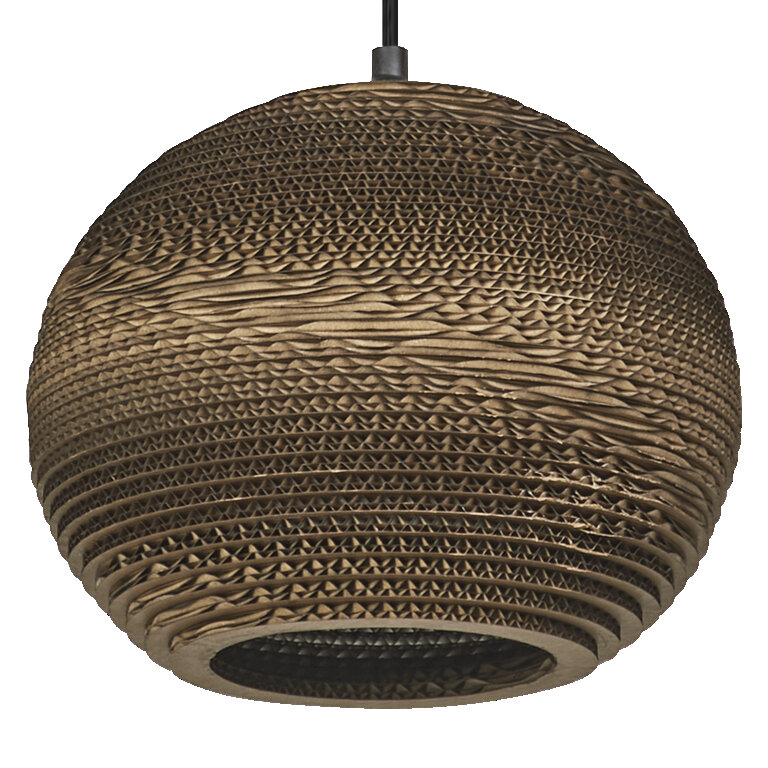 LEDVANCE Hängeleuchte Ball, Ø 26 cm, braun, Wellpappe, E27 günstig online kaufen