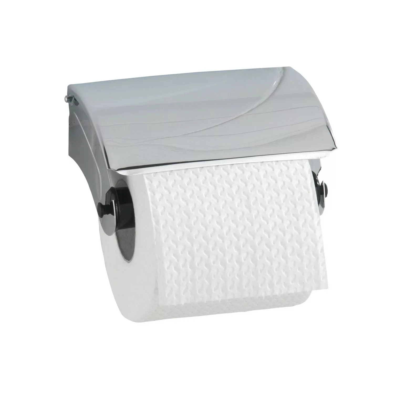 Wenko Toilettenpapierhalter Basic mit Deckel Edelstahl inkl. Befestigung günstig online kaufen