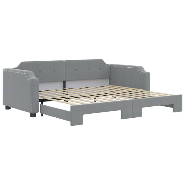 vidaXL Gästebett Gästebett Tagesbett Ausziehbar Hellgrau 80x200 cm Stoff Be günstig online kaufen