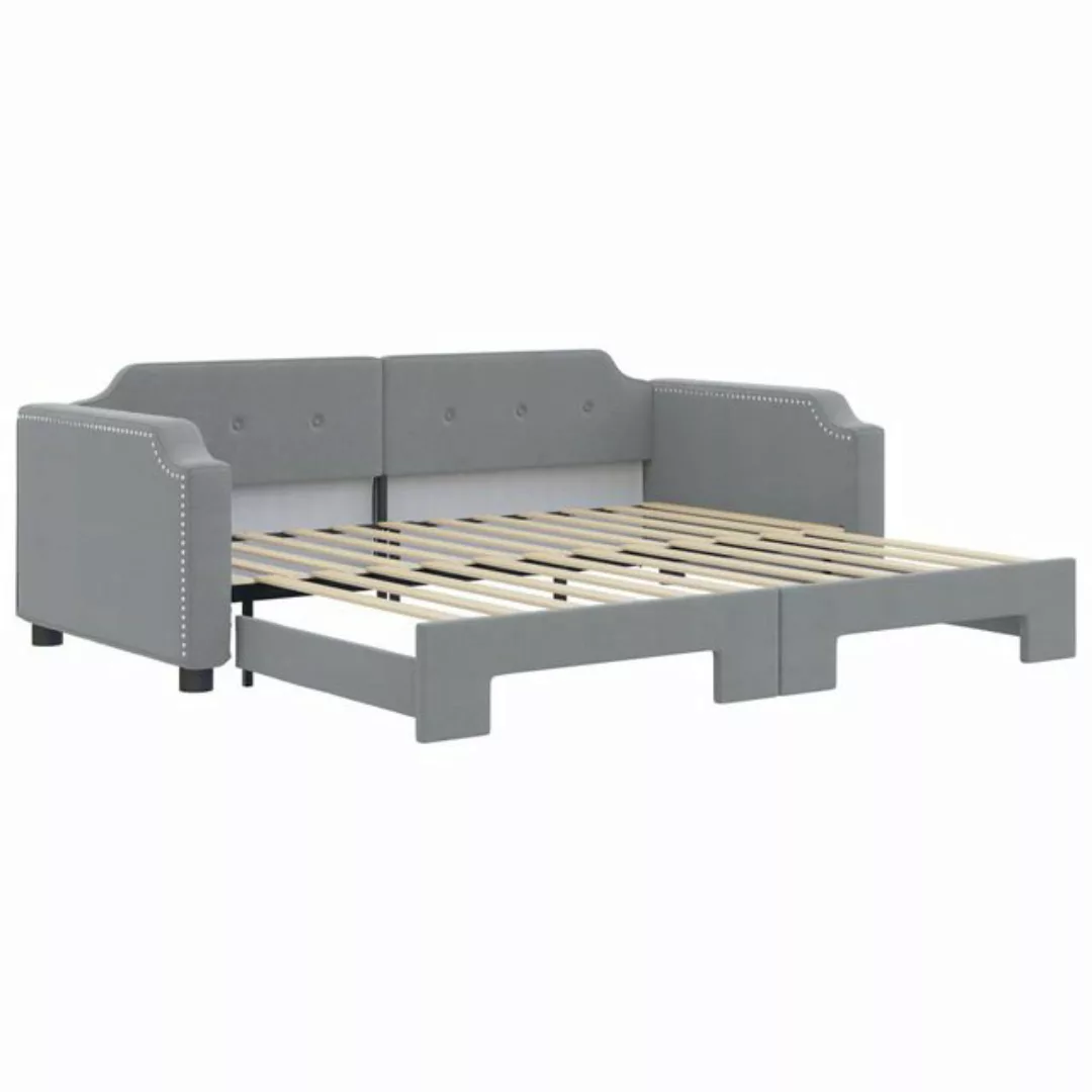 vidaXL Gästebett Gästebett Tagesbett Ausziehbar Hellgrau 80x200 cm Stoff Be günstig online kaufen