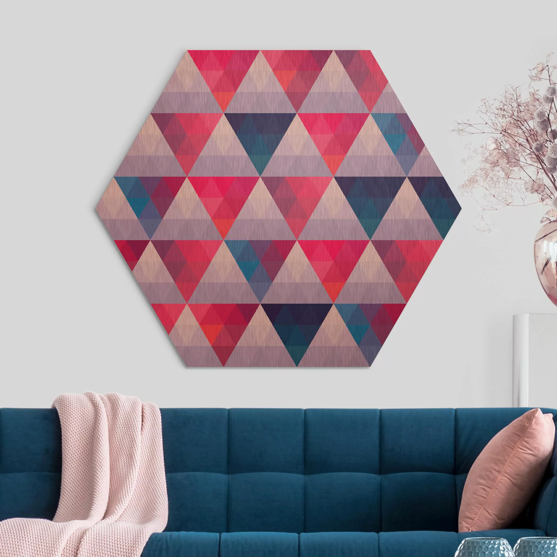 Hexagon-Alu-Dibond Bild Muster & Textur Triangle Muster Design günstig online kaufen
