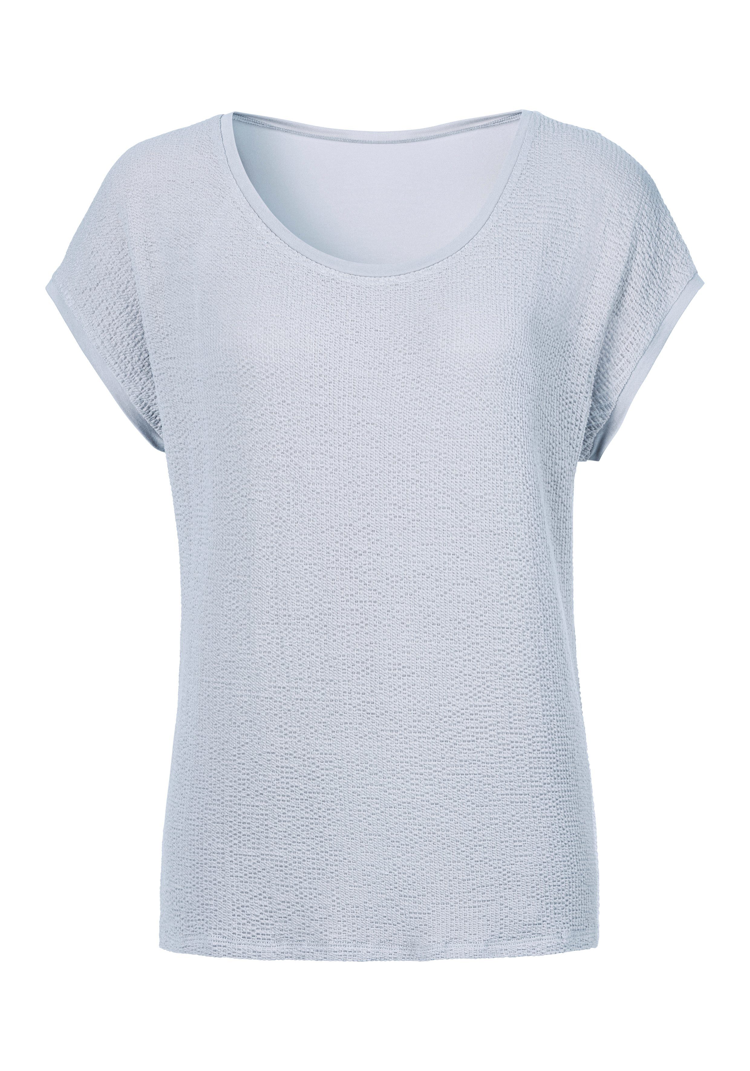 LASCANA T-Shirt, aus modischem Materialmix günstig online kaufen