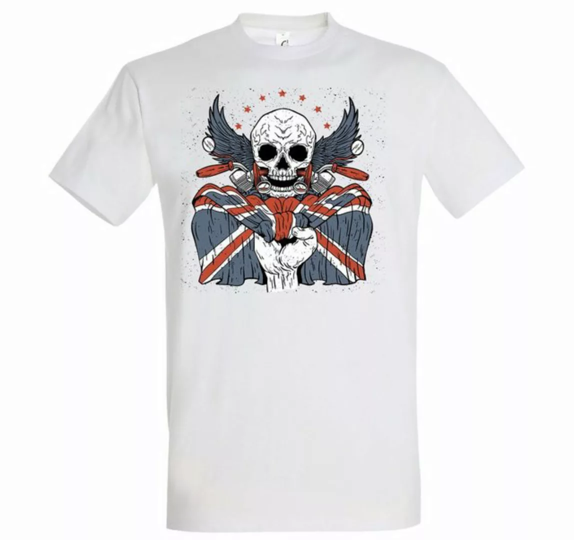 Youth Designz Print-Shirt UK Biker Skull Herren T-Shirt mit lustigem Logo A günstig online kaufen