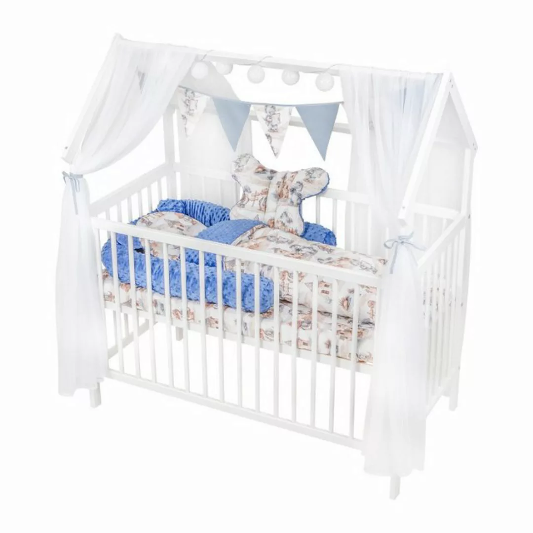 Babyhafen Babybett Kinderbett 60x120 Komplettbett Minky Bettset Traveling D günstig online kaufen