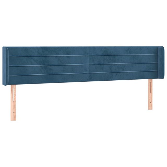 vidaXL Bett, Kopfteil mit Ohren Dunkelblau 203x16x78/88 cm Samt günstig online kaufen