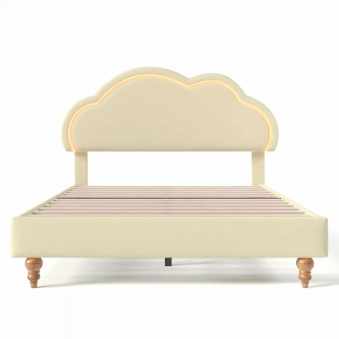 Rutaqian Polsterbett Jugendbett, Kinderbett LED Doppelbett 140 x 200cm, mit günstig online kaufen