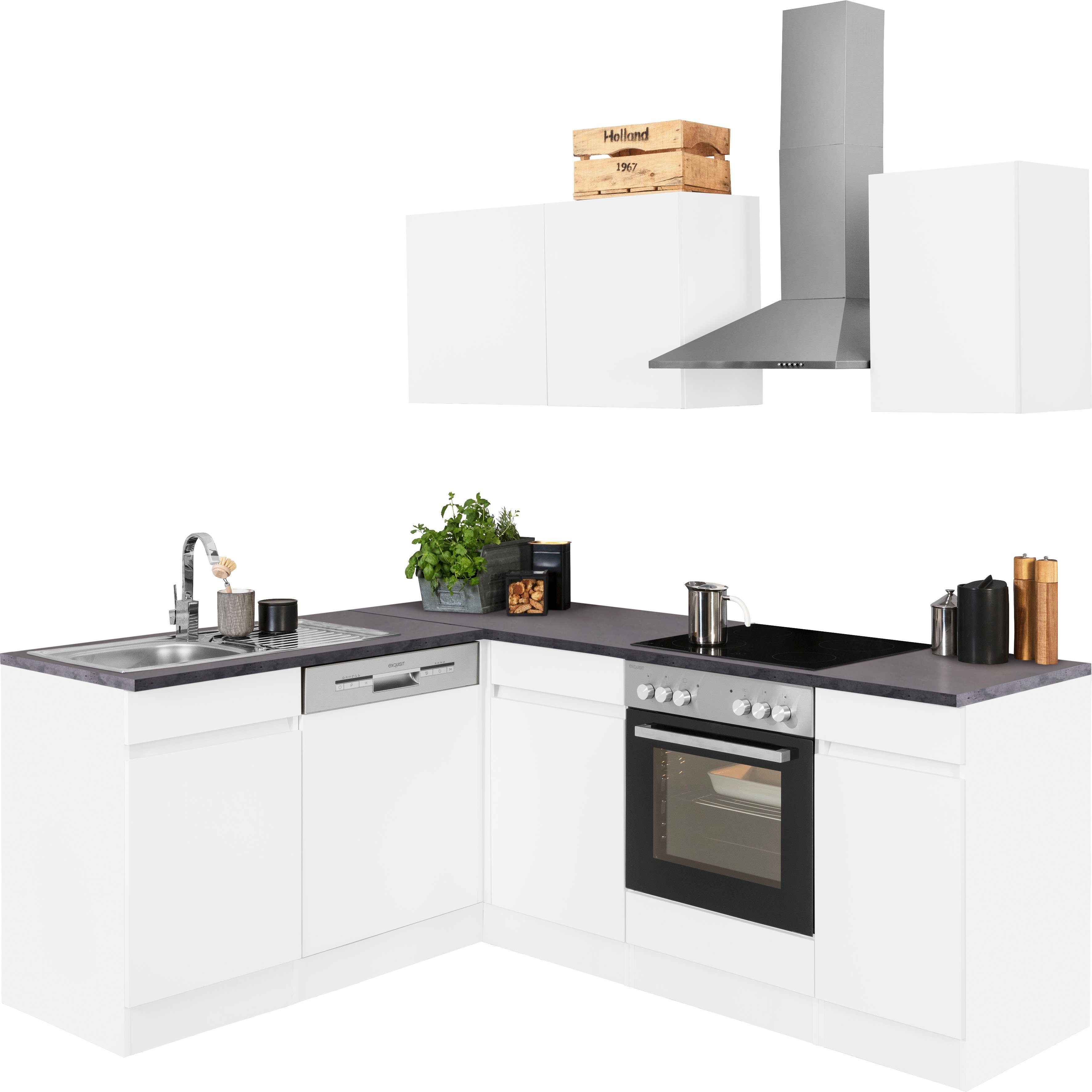 OPTIFIT Winkelküche "Roth", Stellmaße 210x175 cm,wahlweise mit E-Geräten, P günstig online kaufen