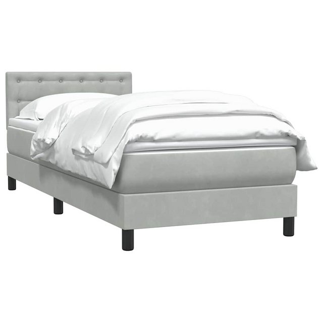 vidaXL Bett Boxspringbett mit Matratze Hellgrau 90x210 cm Samt günstig online kaufen