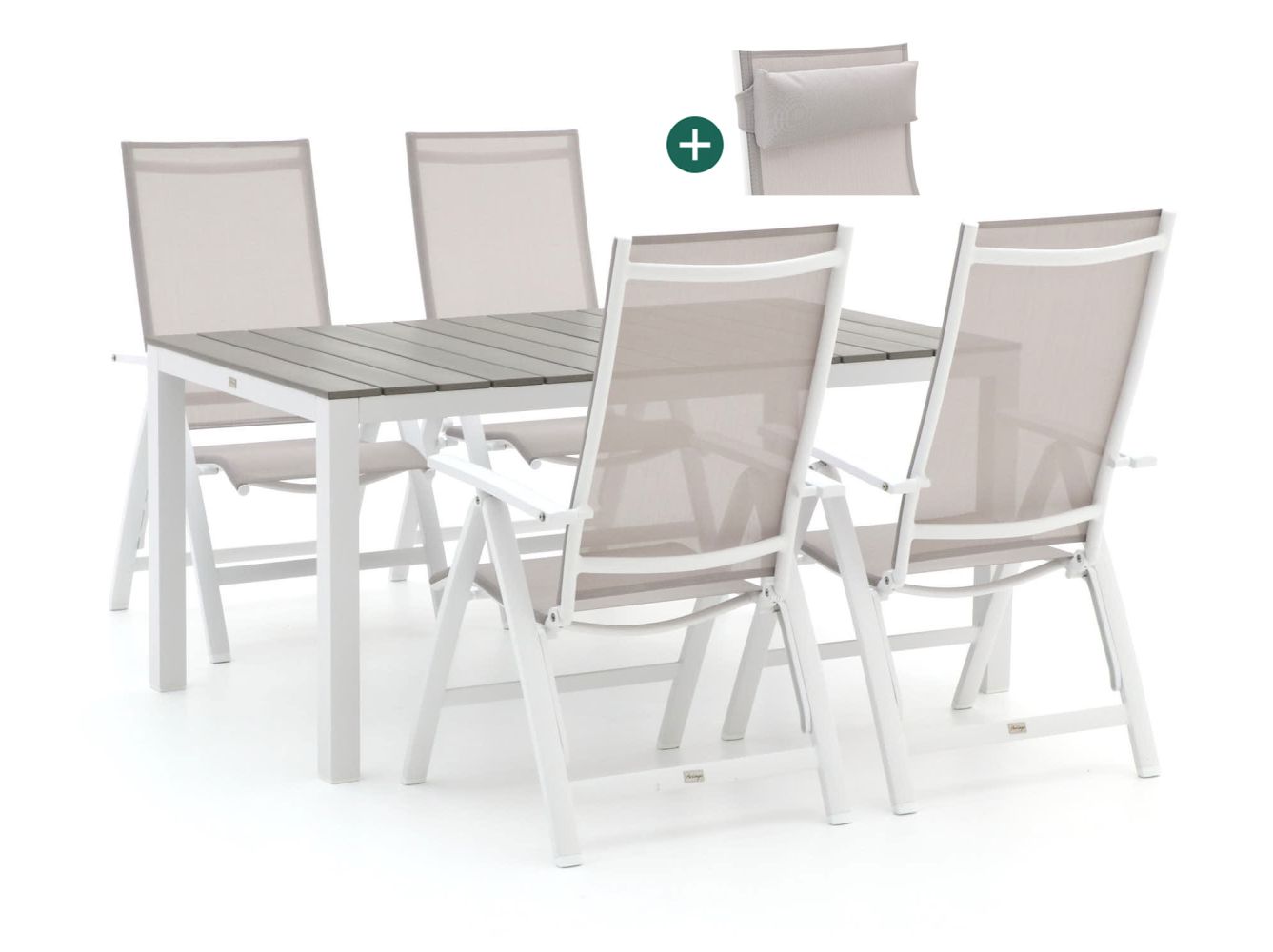 Bellagio Avenza/Fidenza 160 cm Gartenmöbel-Set 5-teilig verstellbar günstig online kaufen