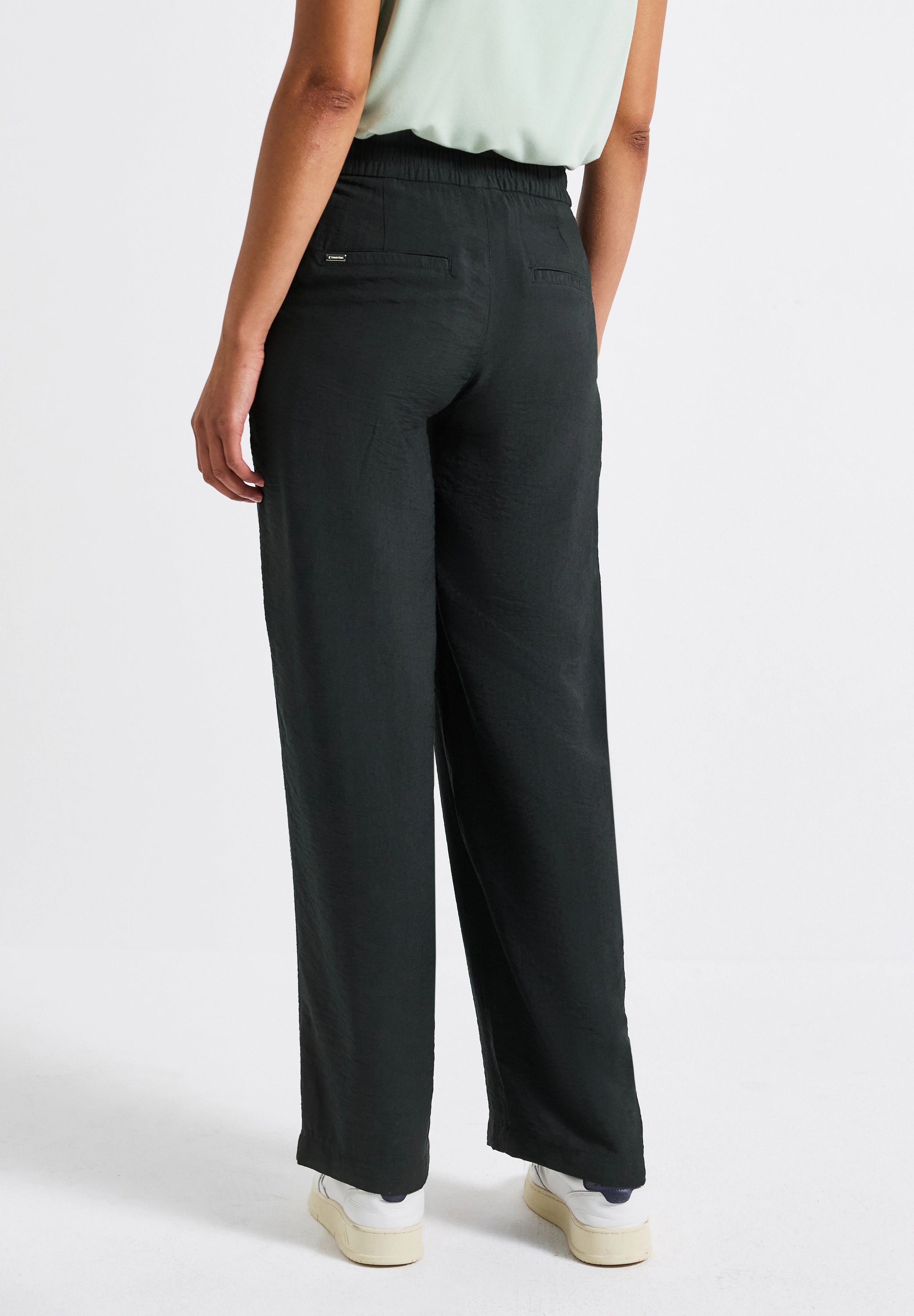 STREET ONE Stoffhose, Sommerhose weites Bein, mit Kordelzug und elastischem günstig online kaufen