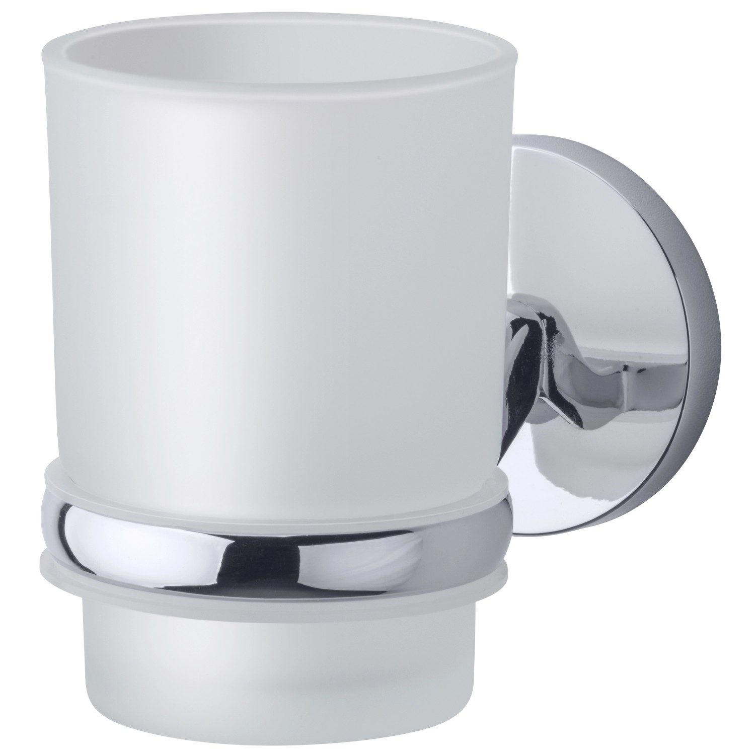Fackelmann Glas mit Halter Vision Chromoptik günstig online kaufen