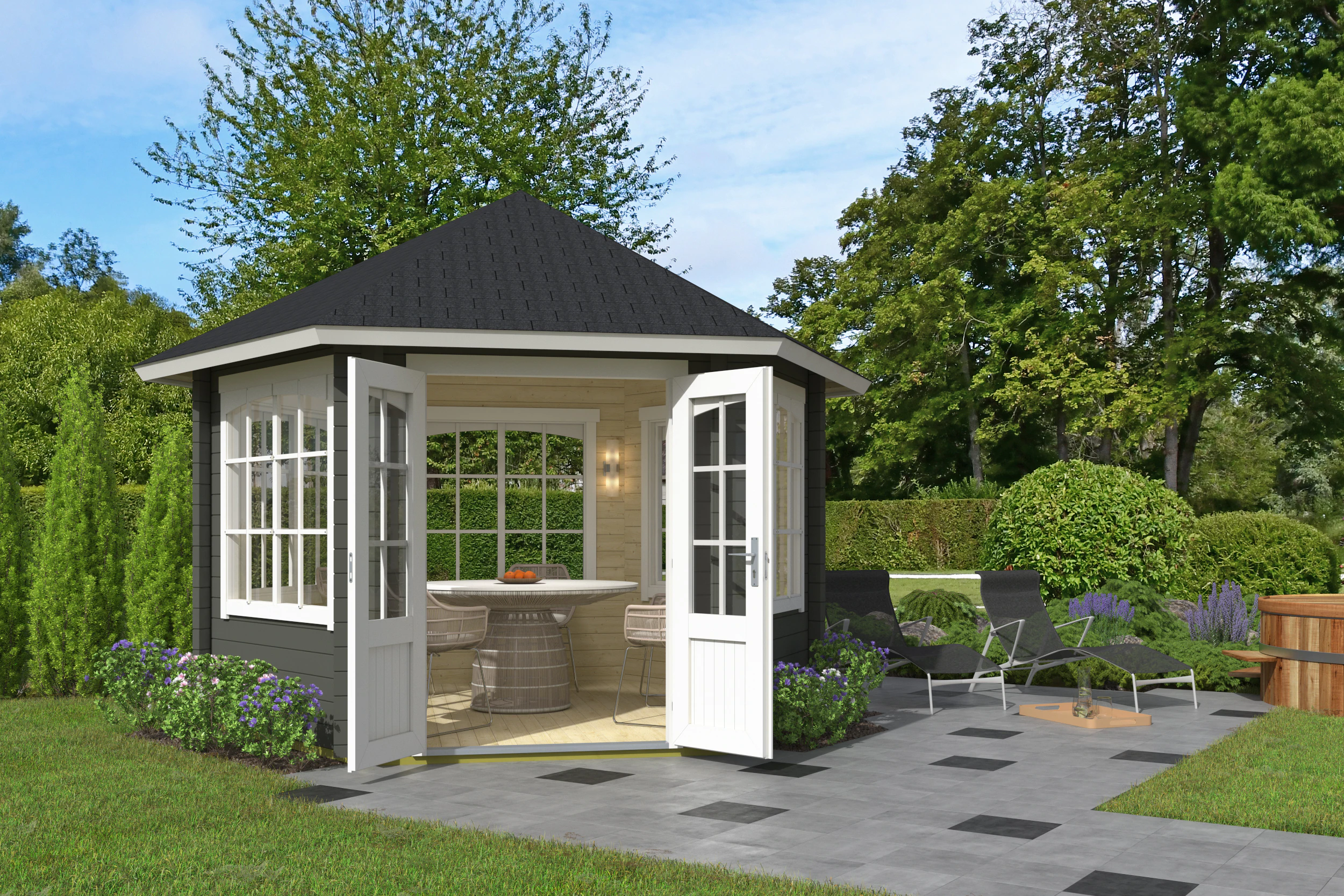 Nordic Holz Gartenhaus "Pavillon ILMENAU" günstig online kaufen