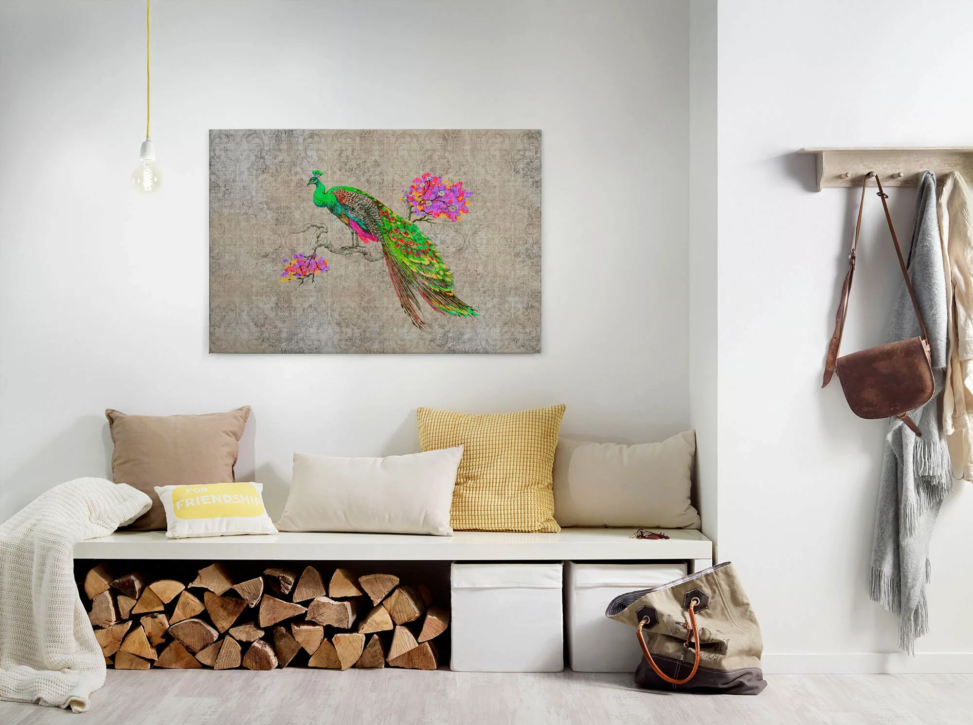 A.S. Création Leinwandbild "peacock", Tiere, (1 St.), Keilrahmen Bild Bunt günstig online kaufen