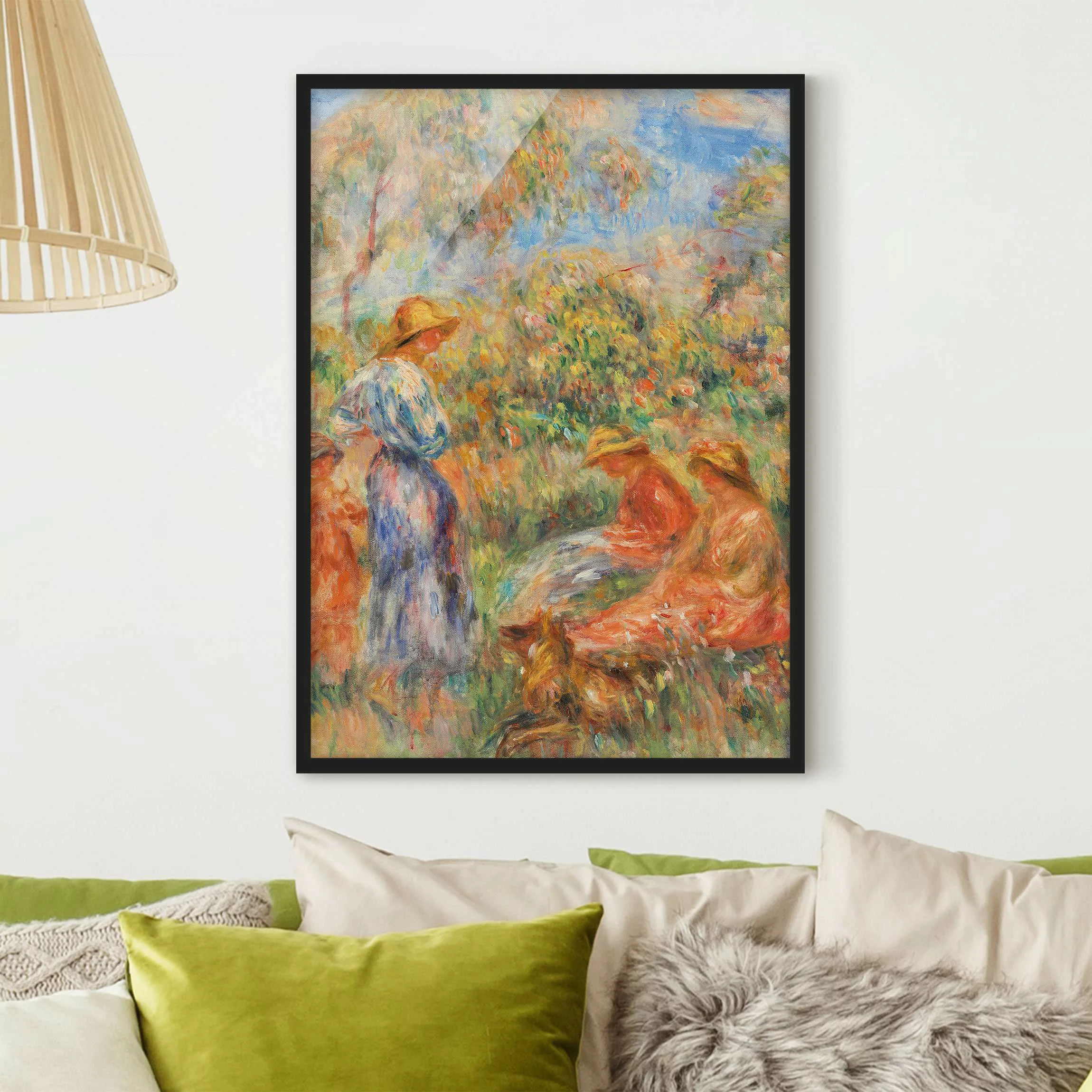 Bild mit Rahmen Kunstdruck - Hochformat Auguste Renoir - Landschaft mit Fra günstig online kaufen