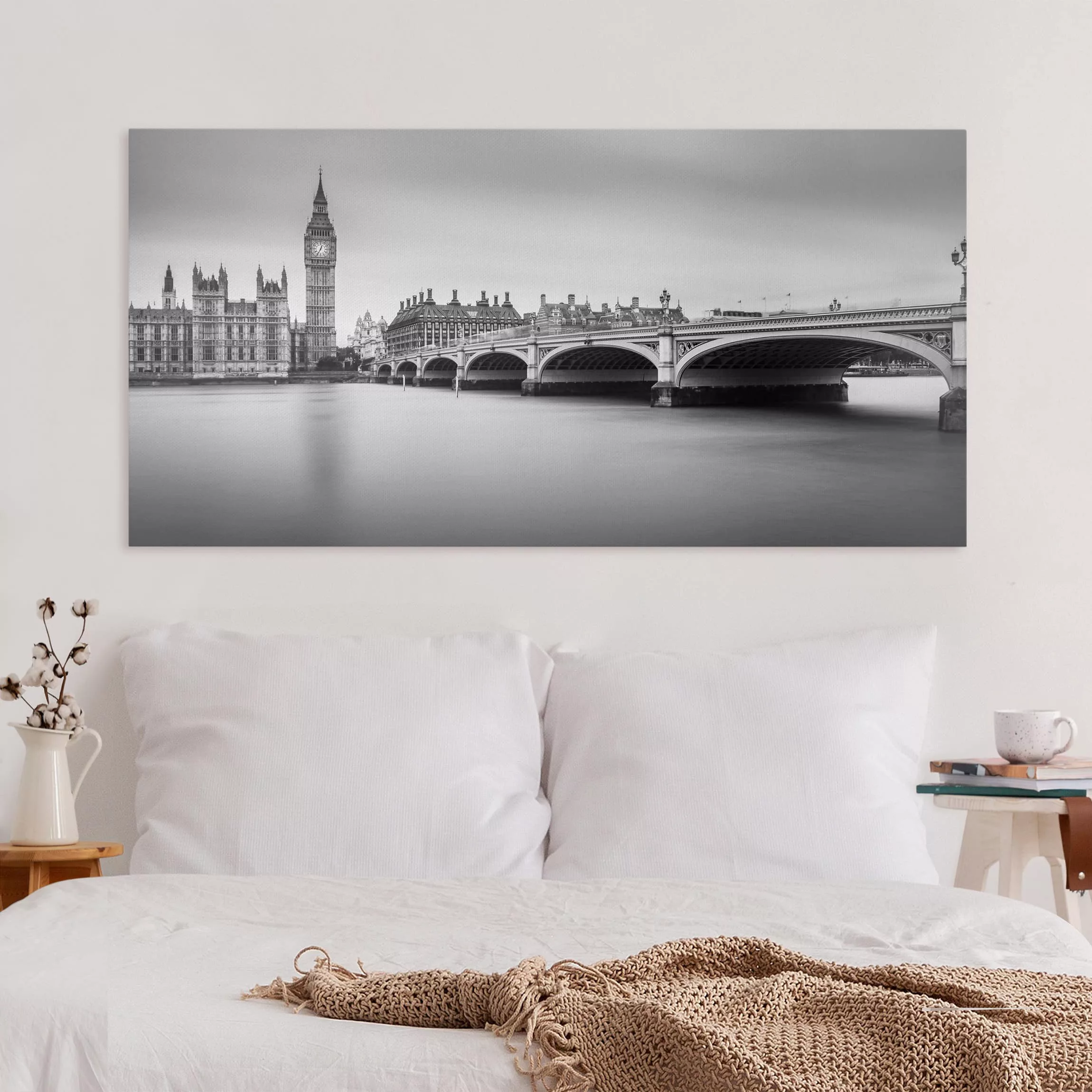 Leinwandbild London - Querformat Westminster Brücke und Big Ben günstig online kaufen