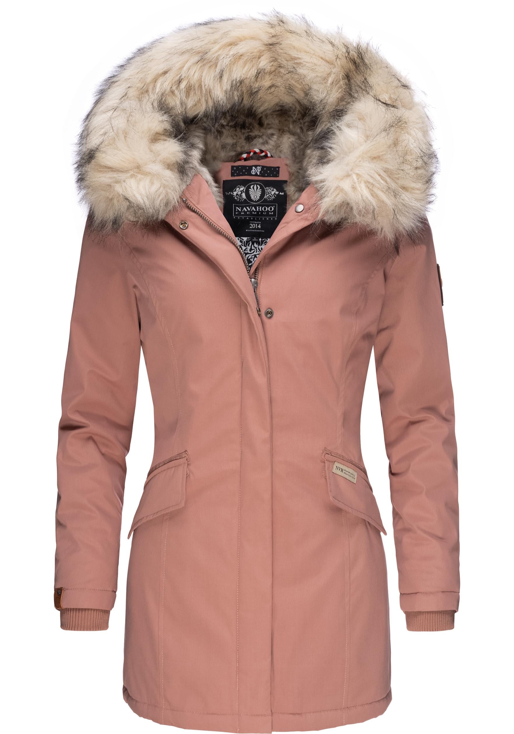 Navahoo Wintermantel "Cristal", stylischer Damen Winterparka mit Kunstfell- günstig online kaufen