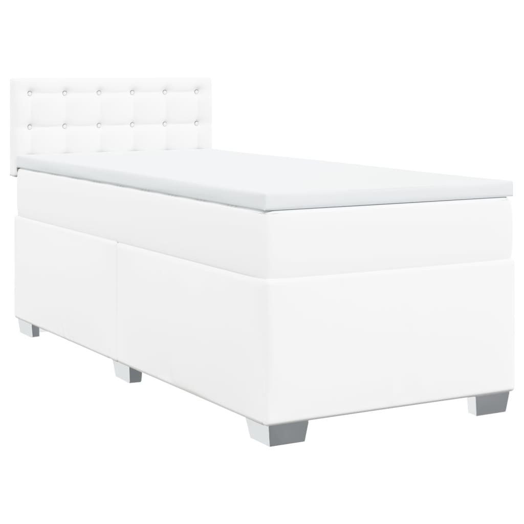 vidaXL Bett Boxspringbett mit Matratze Weiß günstig online kaufen