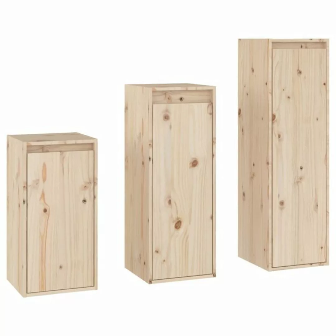 vidaXL TV-Schrank TV-Schränke 3 Stk Massivholz Kiefer Lowboard Lowboard günstig online kaufen