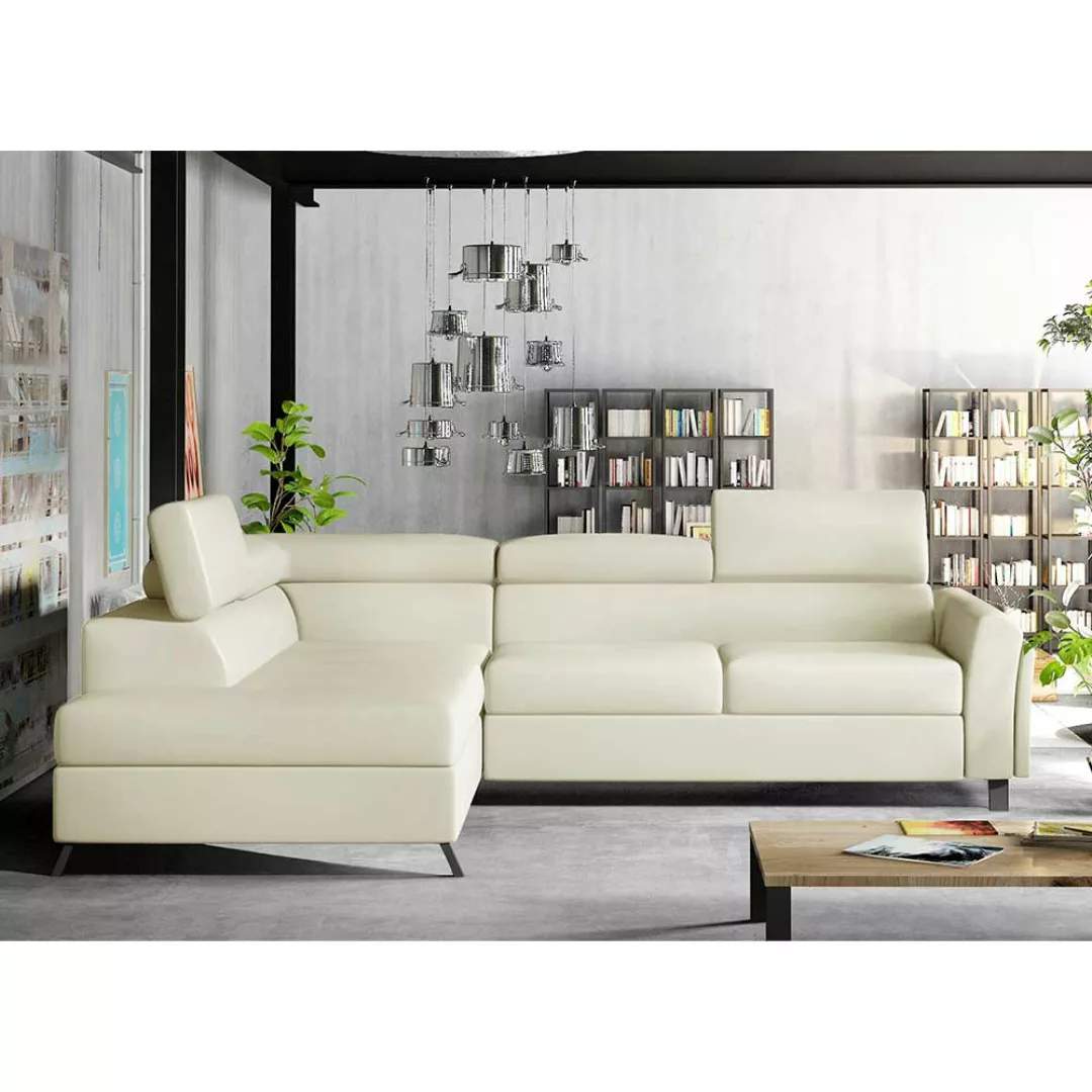 Ecksofa Sofa mit Schlaffunktion aus Kunstleder günstig online kaufen