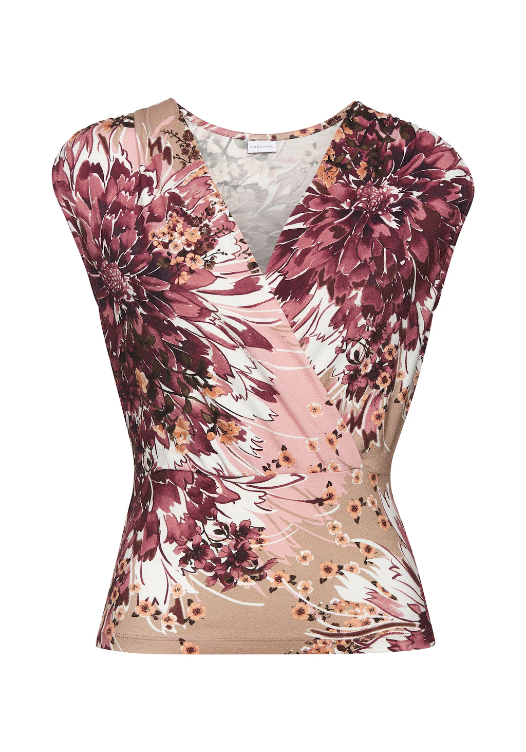 LASCANA Shirttop mit Alloverdruck, elegantes Sommertop mit V-Ausschnitt günstig online kaufen