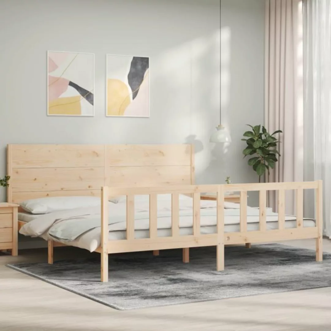 vidaXL Bettgestell Massivholzbett mit Kopfteil Bett Bettgestell günstig online kaufen