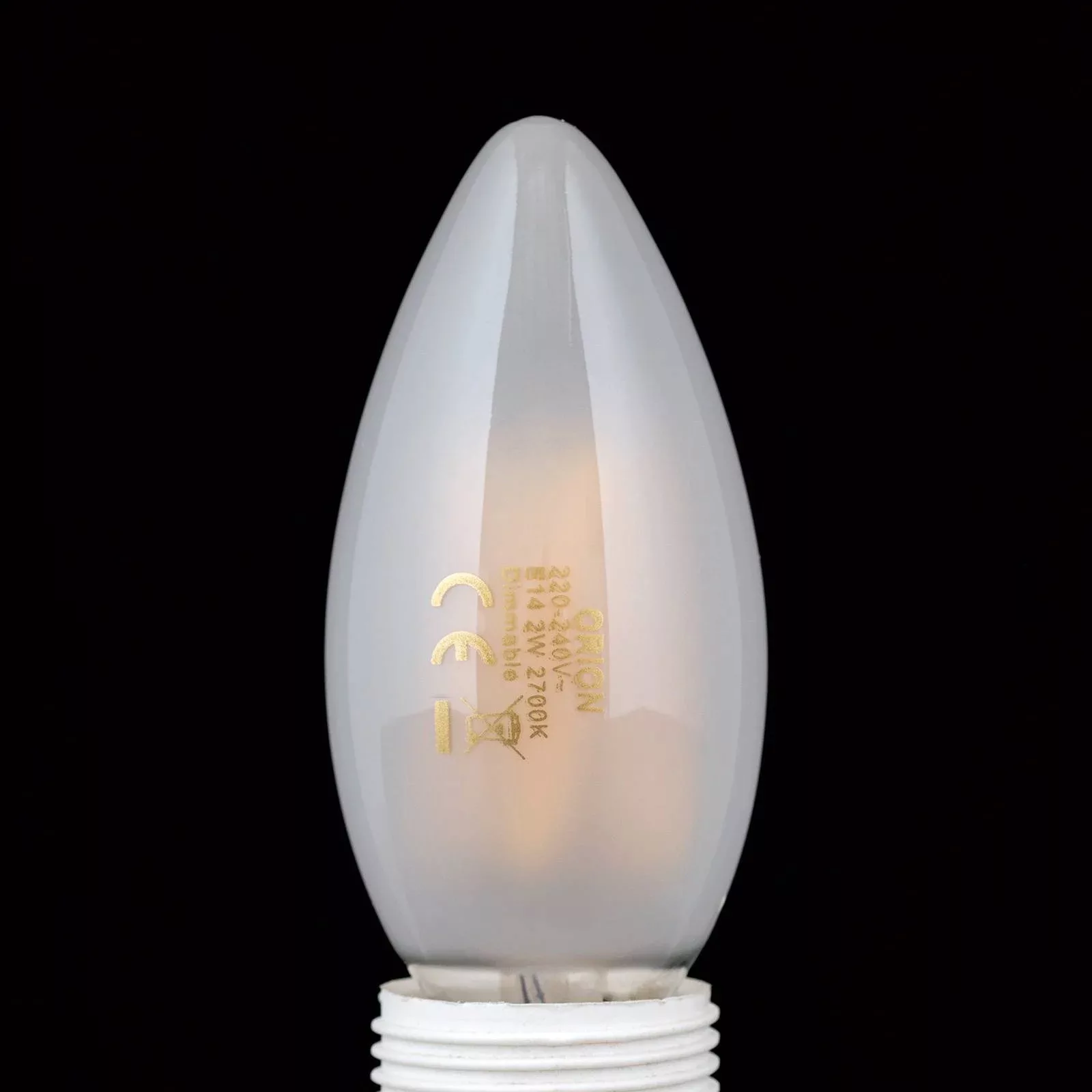 LED-Leuchtmittel E14 C35, matt, 2W, 2.700 K, 180 lm, dimmbar günstig online kaufen