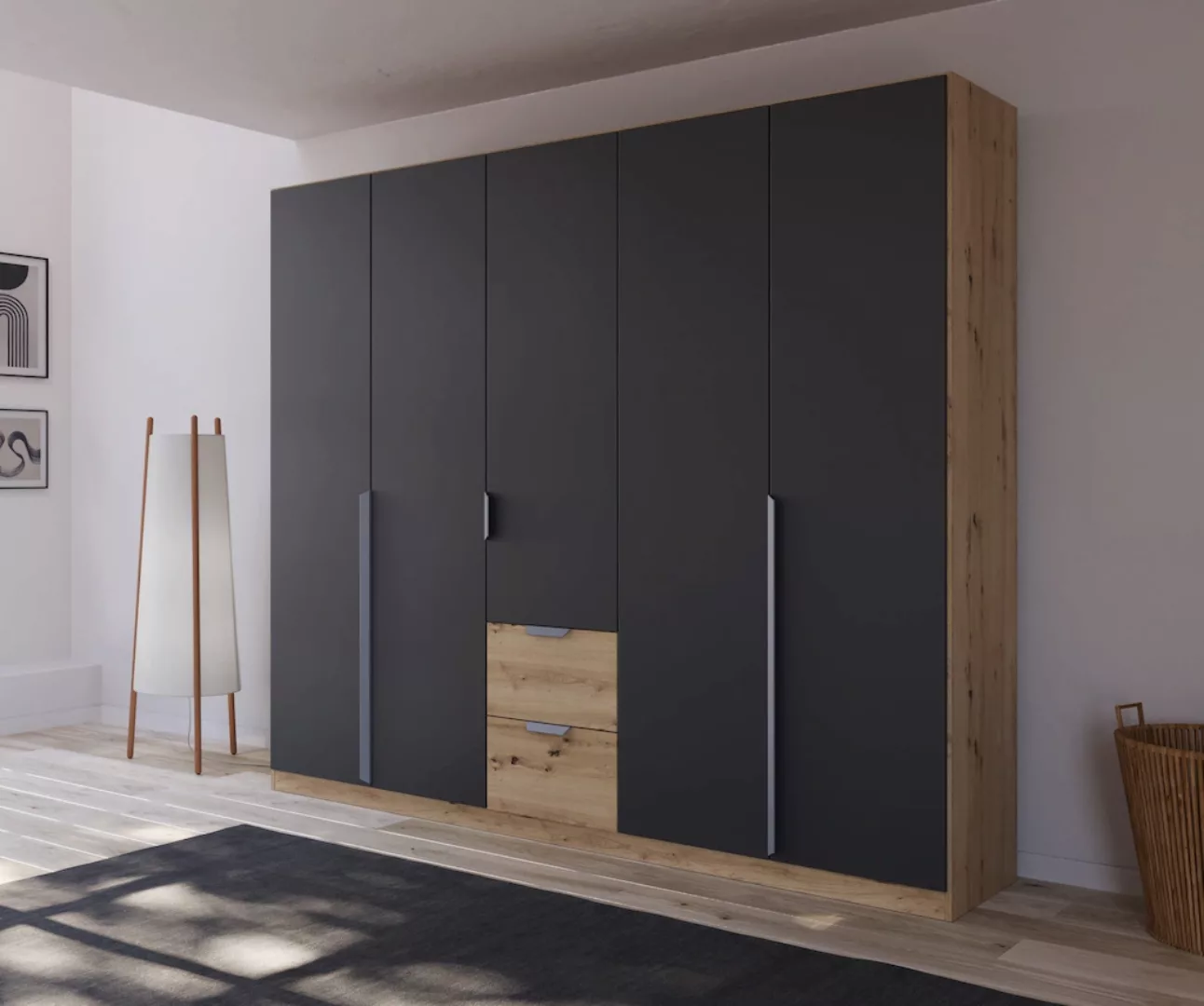 rauch Drehtürenschrank "Dark&Wood by Quadra Spin", im Industrial Style mit günstig online kaufen