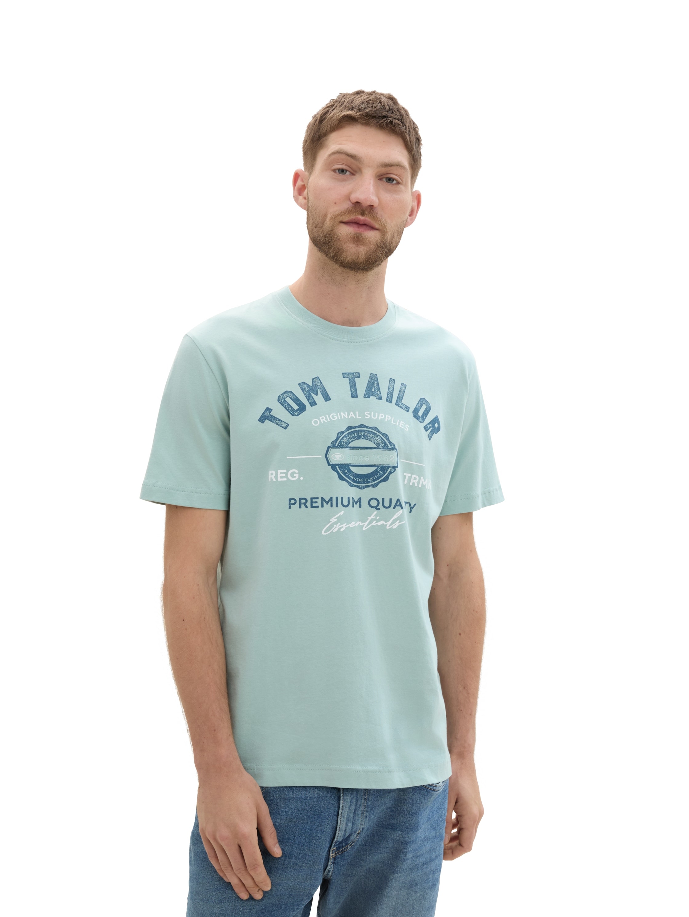 Tom Tailor Herren T-Shirt LOGO - Regular Fit günstig online kaufen