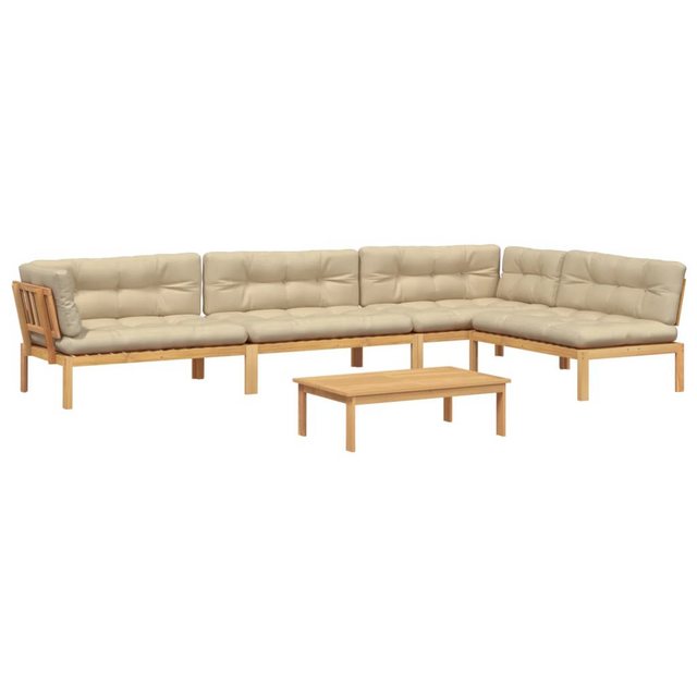 vidaXL Loungesofa 5-tlg. Garten-Sofagarnitur aus Paletten mit Kissen nholz, günstig online kaufen