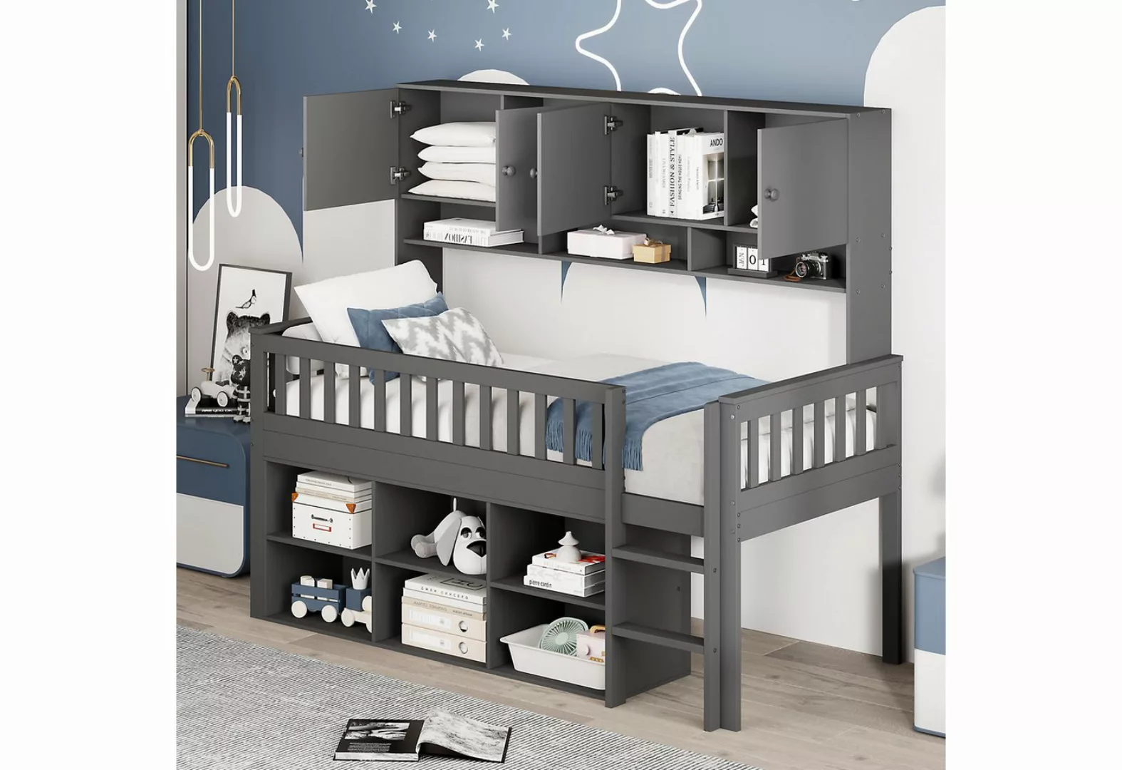 WISHDOR Kinderbett Stauraumbett Einzelbett mit Staufach (Stauraumbett Einze günstig online kaufen