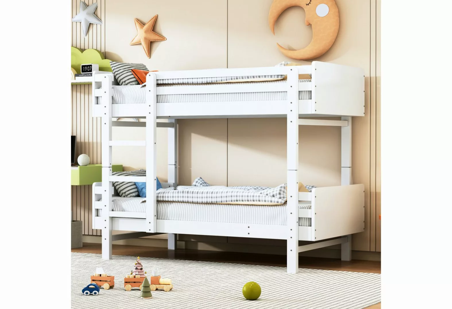 Odikalo Kinderbett Etagenbett Plattformbett Hochbett 90x190cm Massivholz um günstig online kaufen