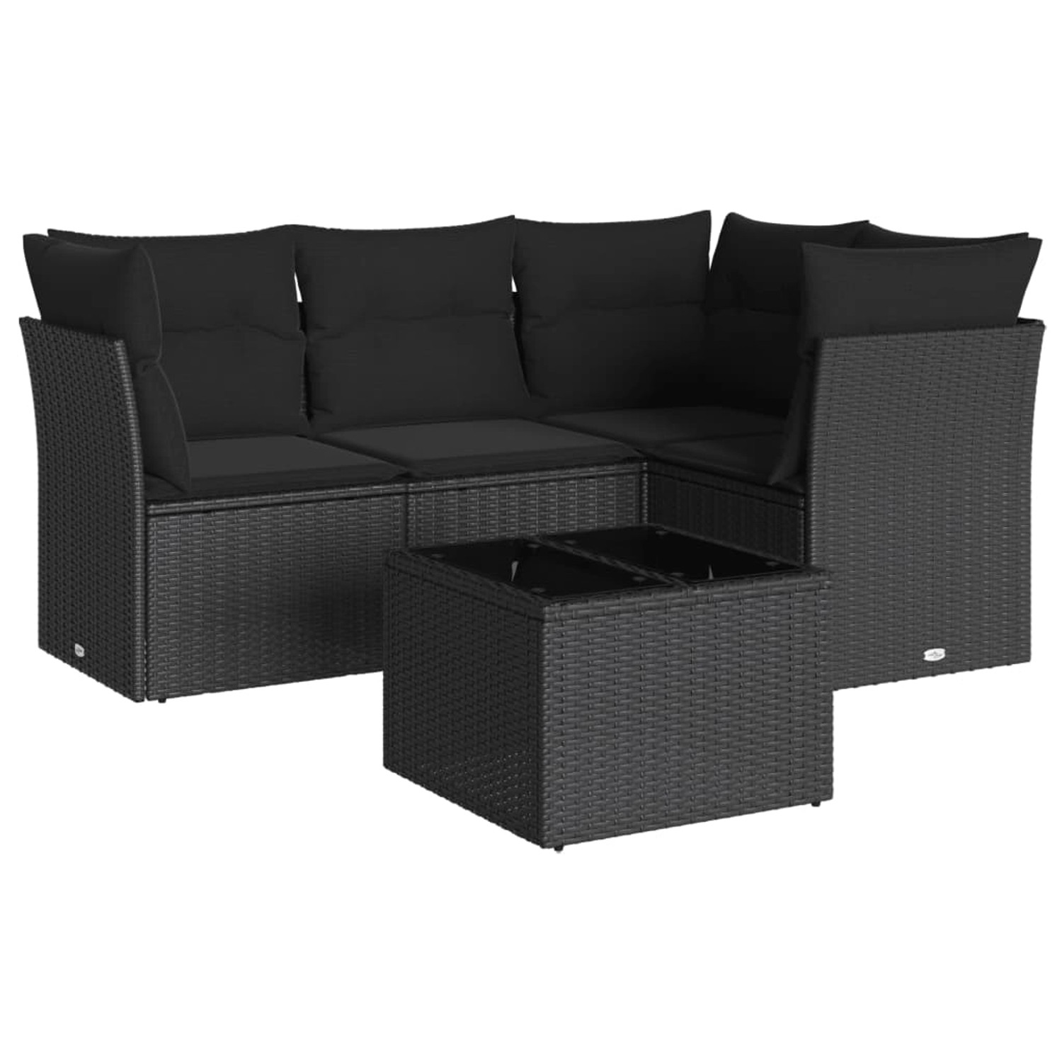 vidaXL 5-tlg Garten-Sofagarnitur mit Kissen Schwarz Poly Rattan Modell 31 günstig online kaufen