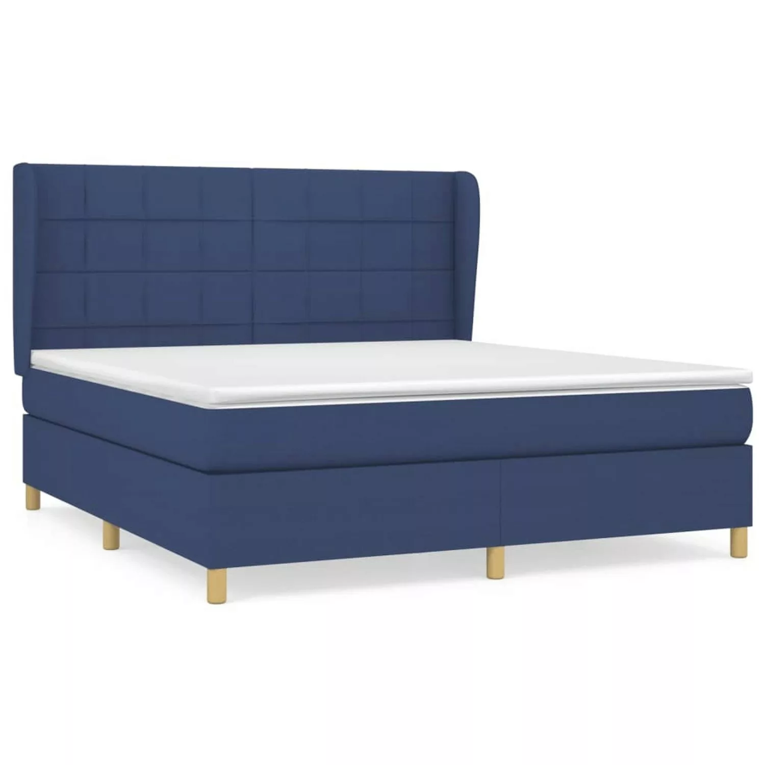 vidaXL Boxspringbett mit Matratze Blau 180x200 cm Stoff1372755 günstig online kaufen